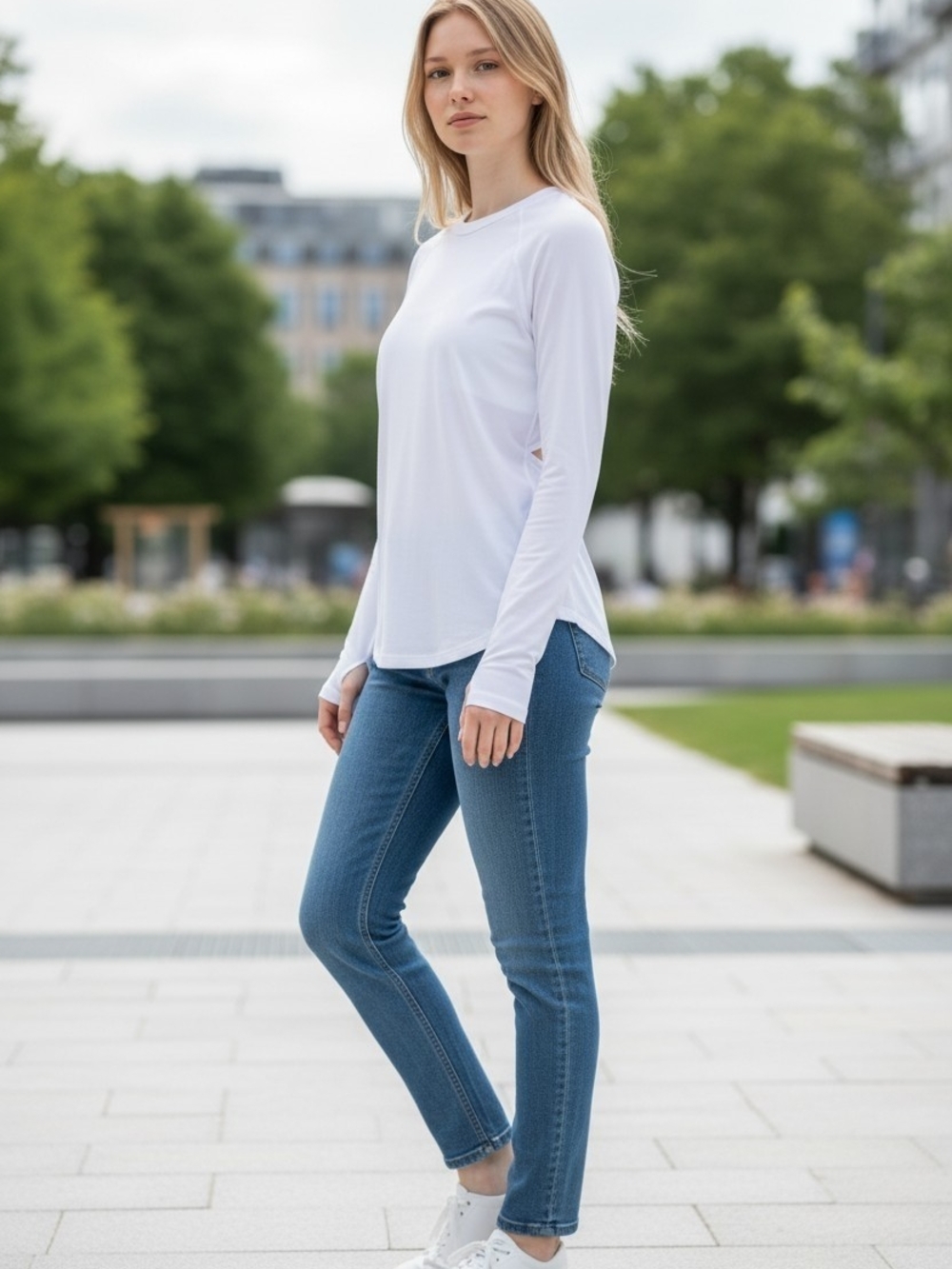 lululemon athletica Light Gray Active Long-Sleeve Top
